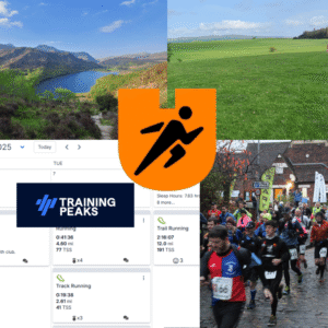Starter product image showing an image of Training Peaks logo and the start line to Warrington Way Ultra